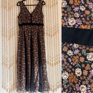 Scotch & Soda Boho Fairy Whimsygoth V Neck Flowy Going Out Sleeveless Dress LG